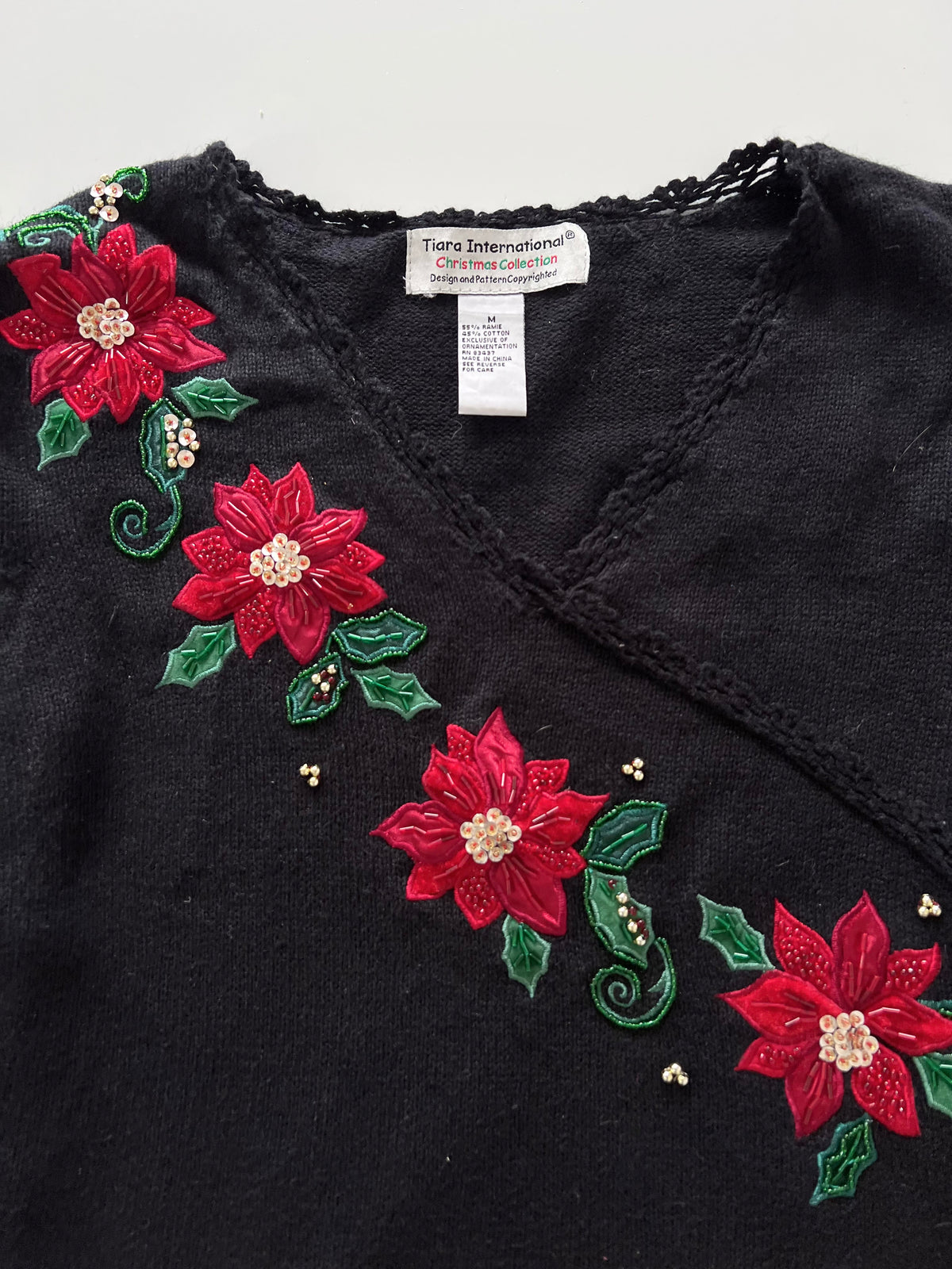 Tiara International Embroidered Sweater-Bust 38