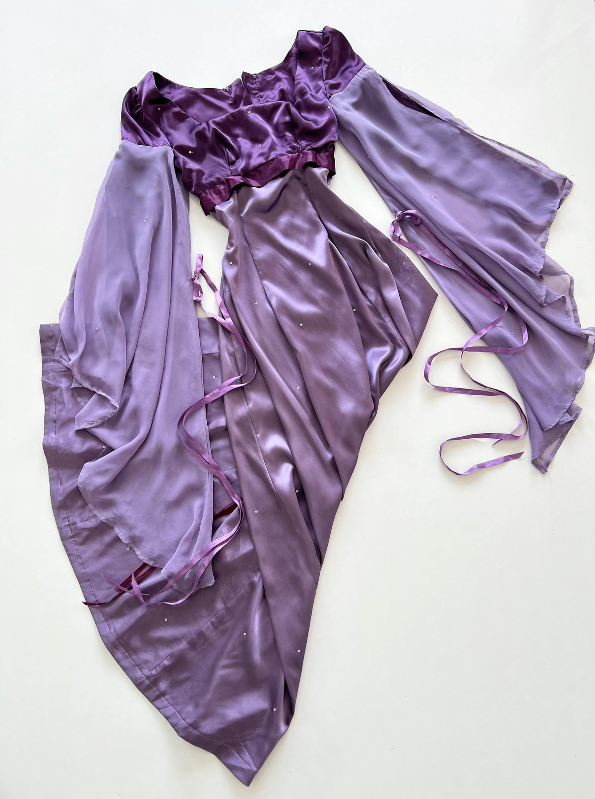 Dramatic Vintage Satin Dress-Bust 30