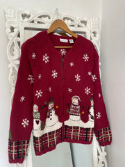 Croft & Barrow Embroidered Christmas Sweater-Bust 42