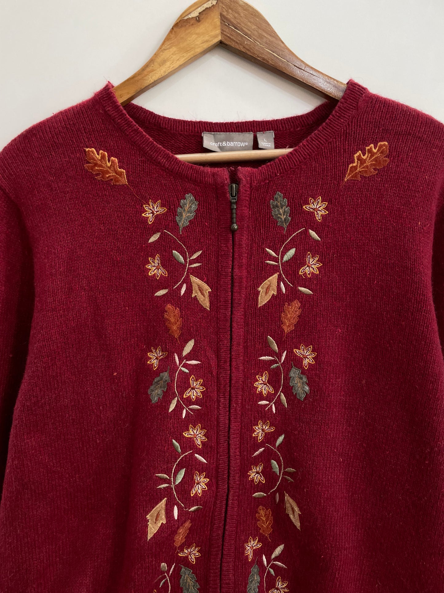 Croft & Barrow Embroidered Wool Angora Vintage Sweater-Bust 44
