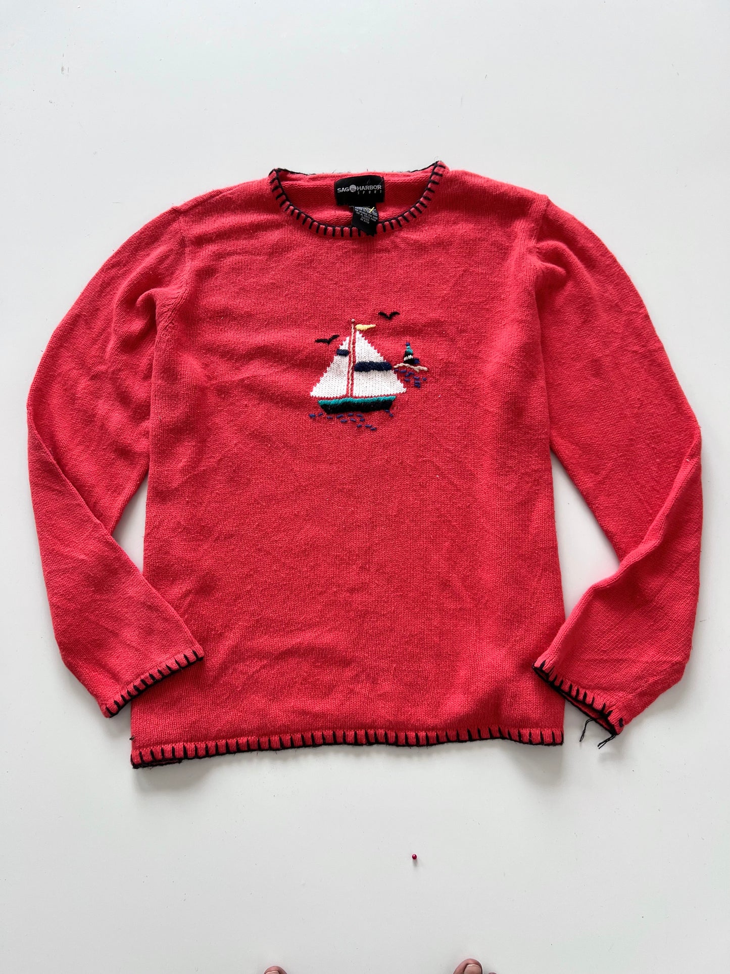 Sag Harbor Embroidered Sweater-Bust 52