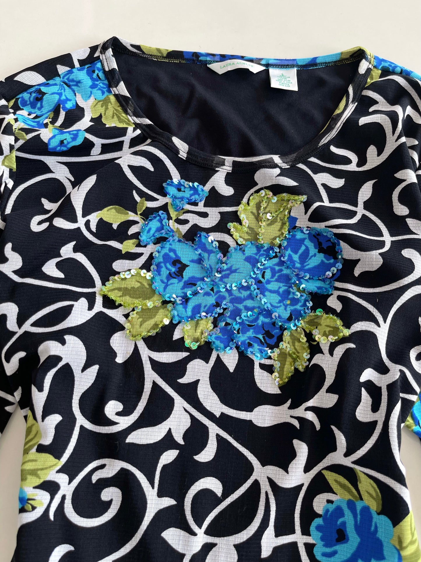 Laura Ashley Vintage Sequin Top-Bust  44 to 46