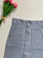 Load image into Gallery viewer, Edin Burgh Misty Blue Tweed Skirt (With Pockets)- Waist 28 to 30
