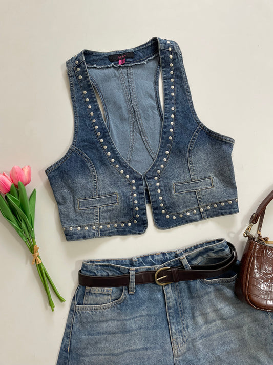 Jay Jays Denim Vintage Waistcoat - Bust 34