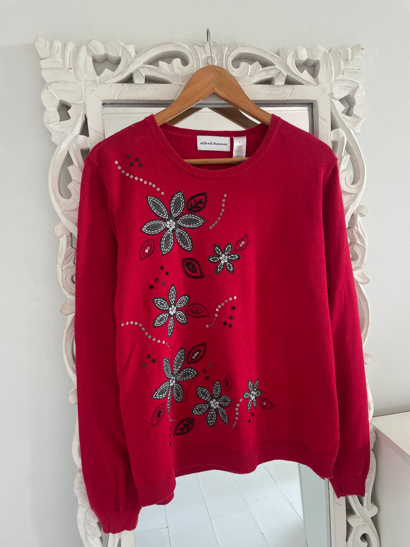 Alfred Dunner Embroidered Vintage Sweater-Bust 44