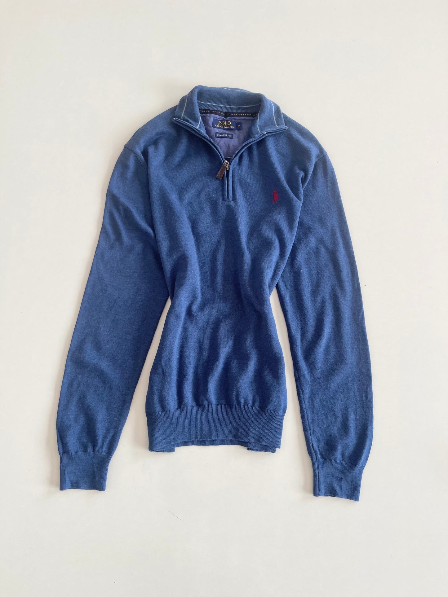 Ralph Lauren Pima Cotton Quarter Zip Vintage Sweater-Bust 42
