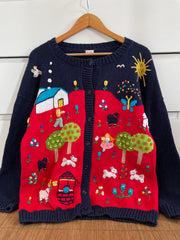 Embroidered Christmas Sweater-Bust 44