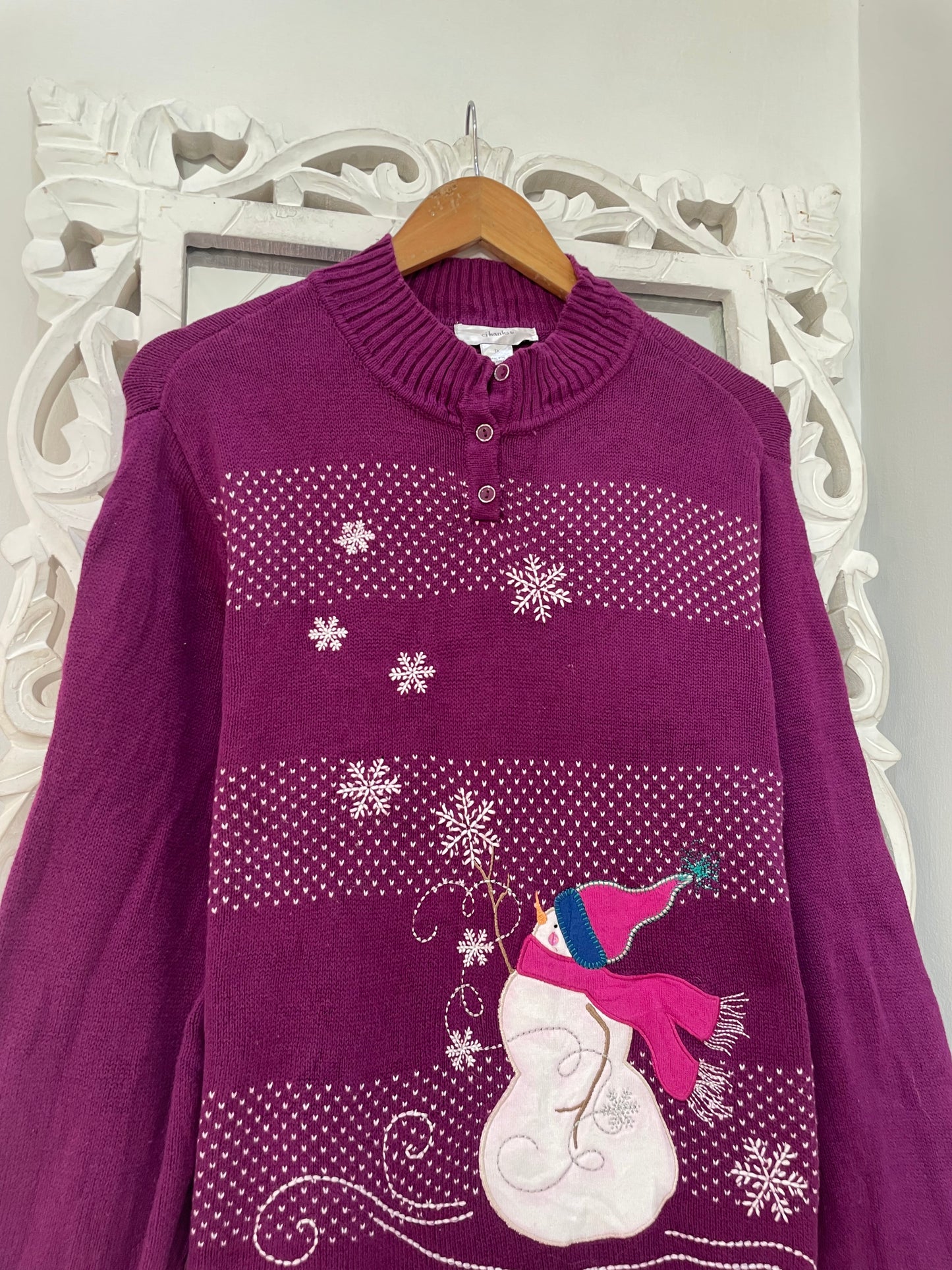 Christopher & Banks Embroidered Christmas Sweater-Bust 46
