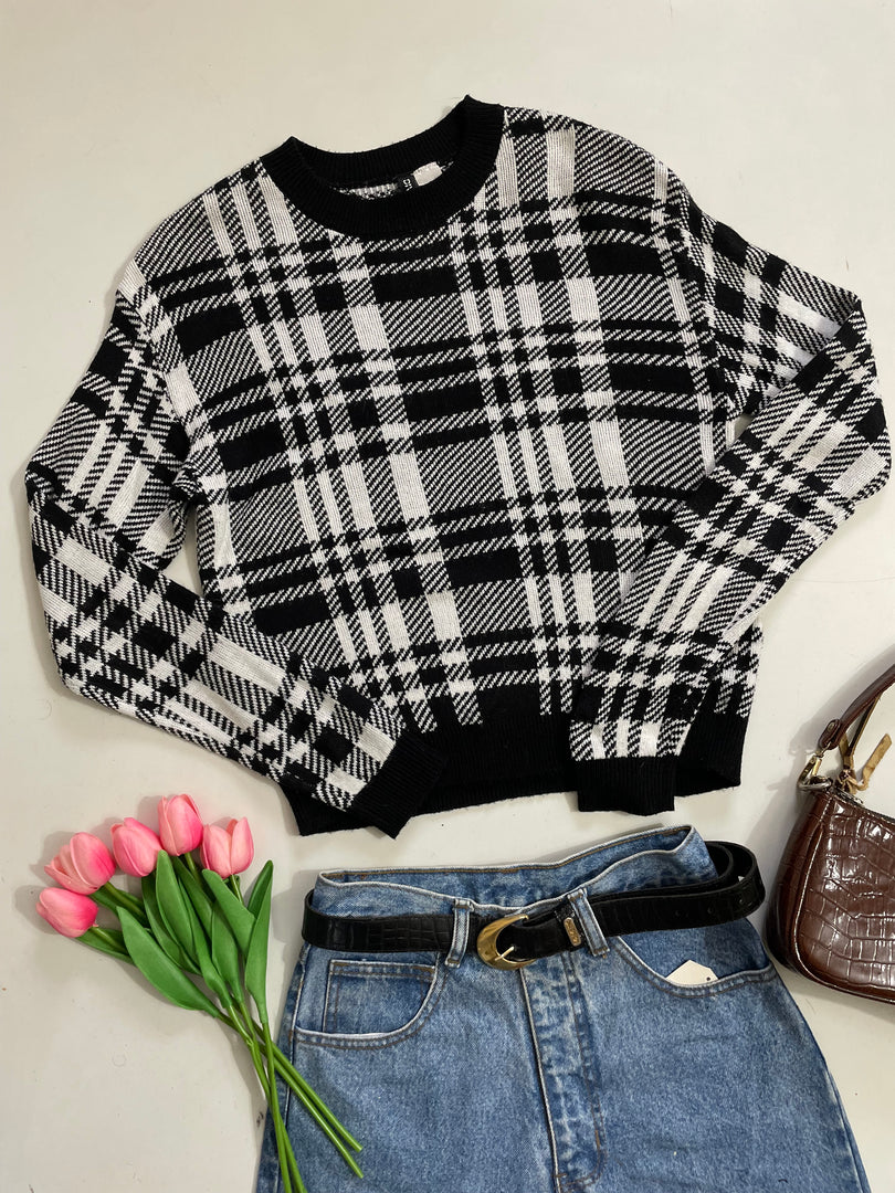 H&m Plaid Soft Sweater-Bust 32 to 36