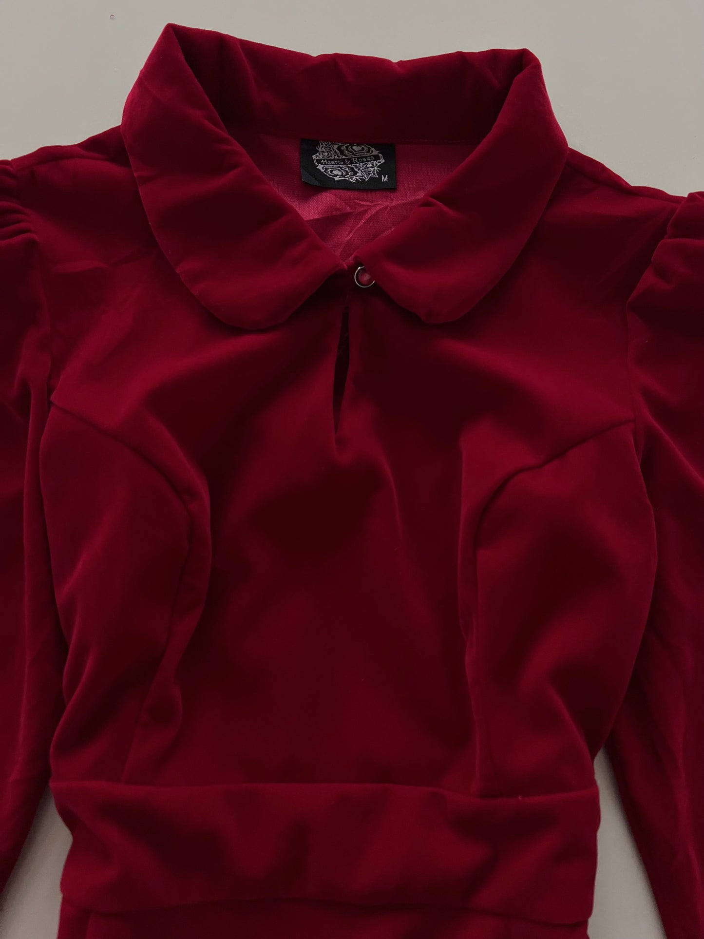Hearts & Roses Velvet Vintage Dress-Bust  36