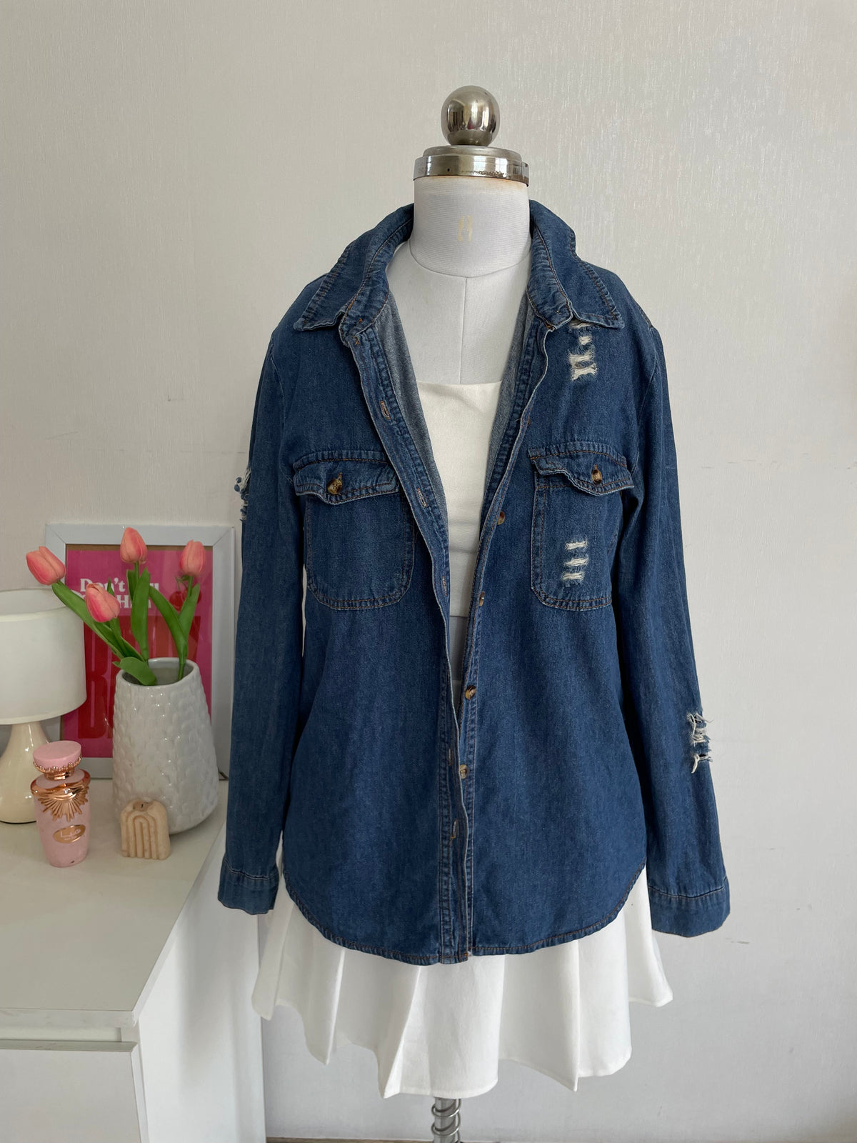 Outdated Shirt RIPPED DENIM SHIRT - BUST 36 – Outdated