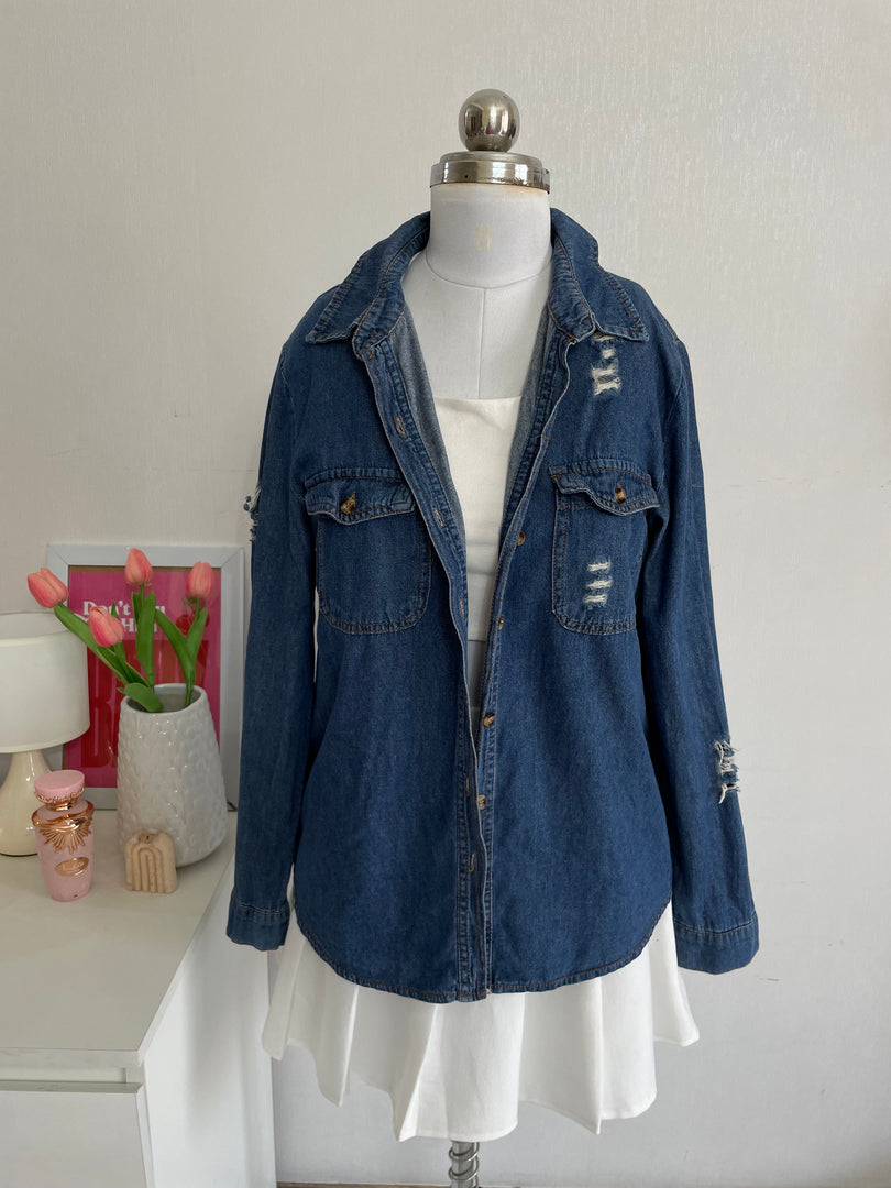 RIPPED DENIM SHIRT - BUST 36