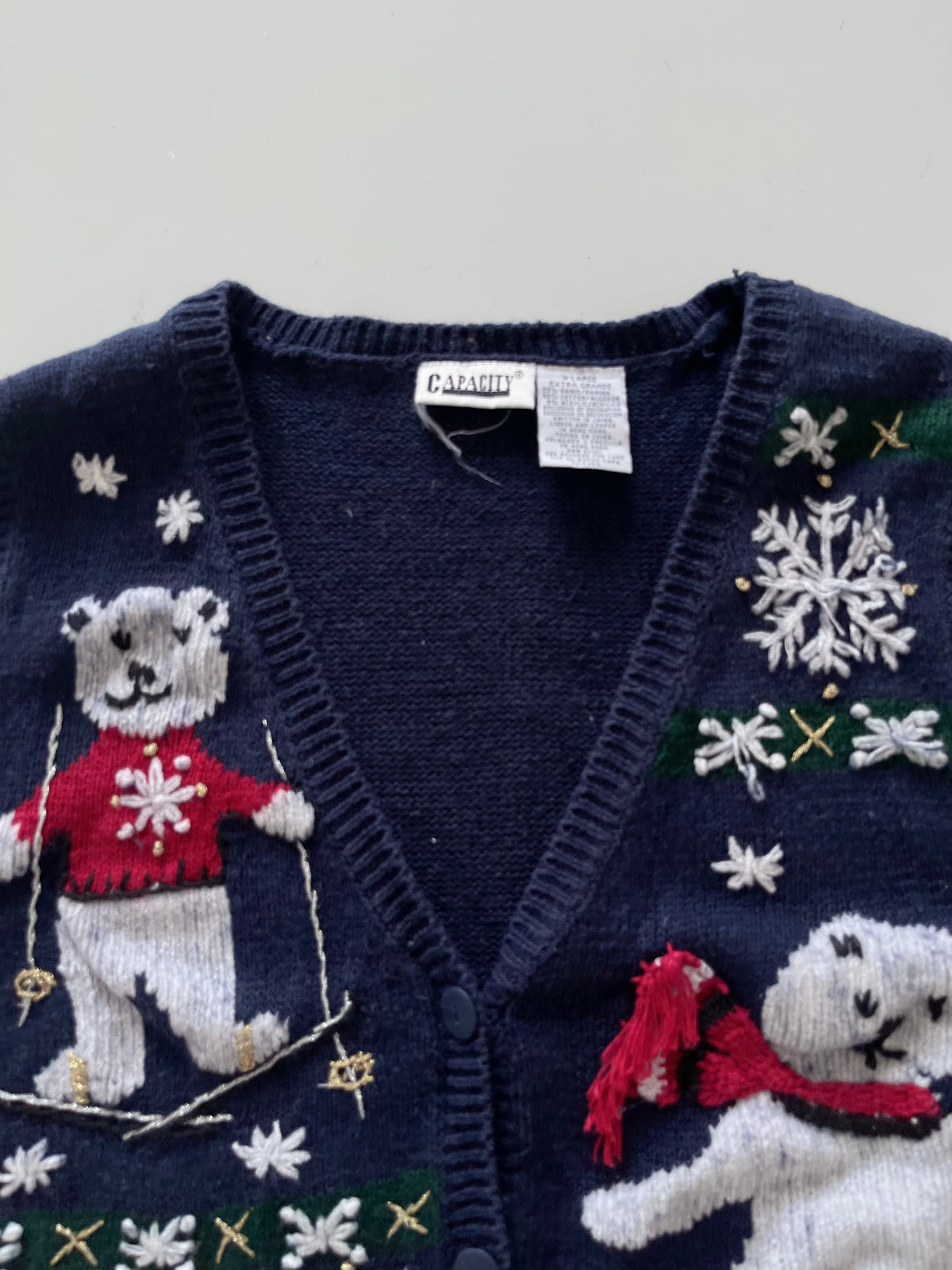 Capacity Embroidered Christmas Vest Sweater-Bust 46
