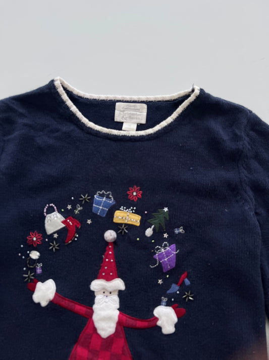 Christopher & Banks Hand Embroidered Christmas Sweater-Bust 42