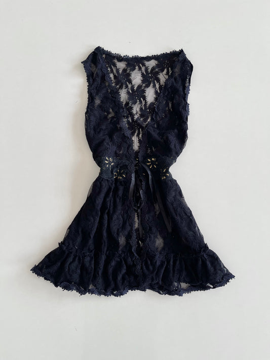Lace Sheer Vintage Top-Bust 36