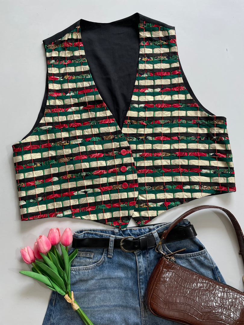 Embroidered Vintage Waistcoat-Bust 48