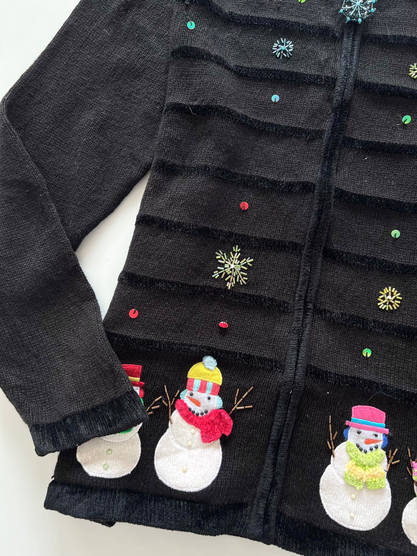 Embroidered Christmas Zipper -Bust 44