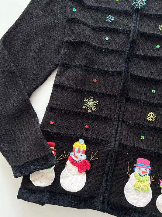 Embroidered Christmas Zipper -Bust 44