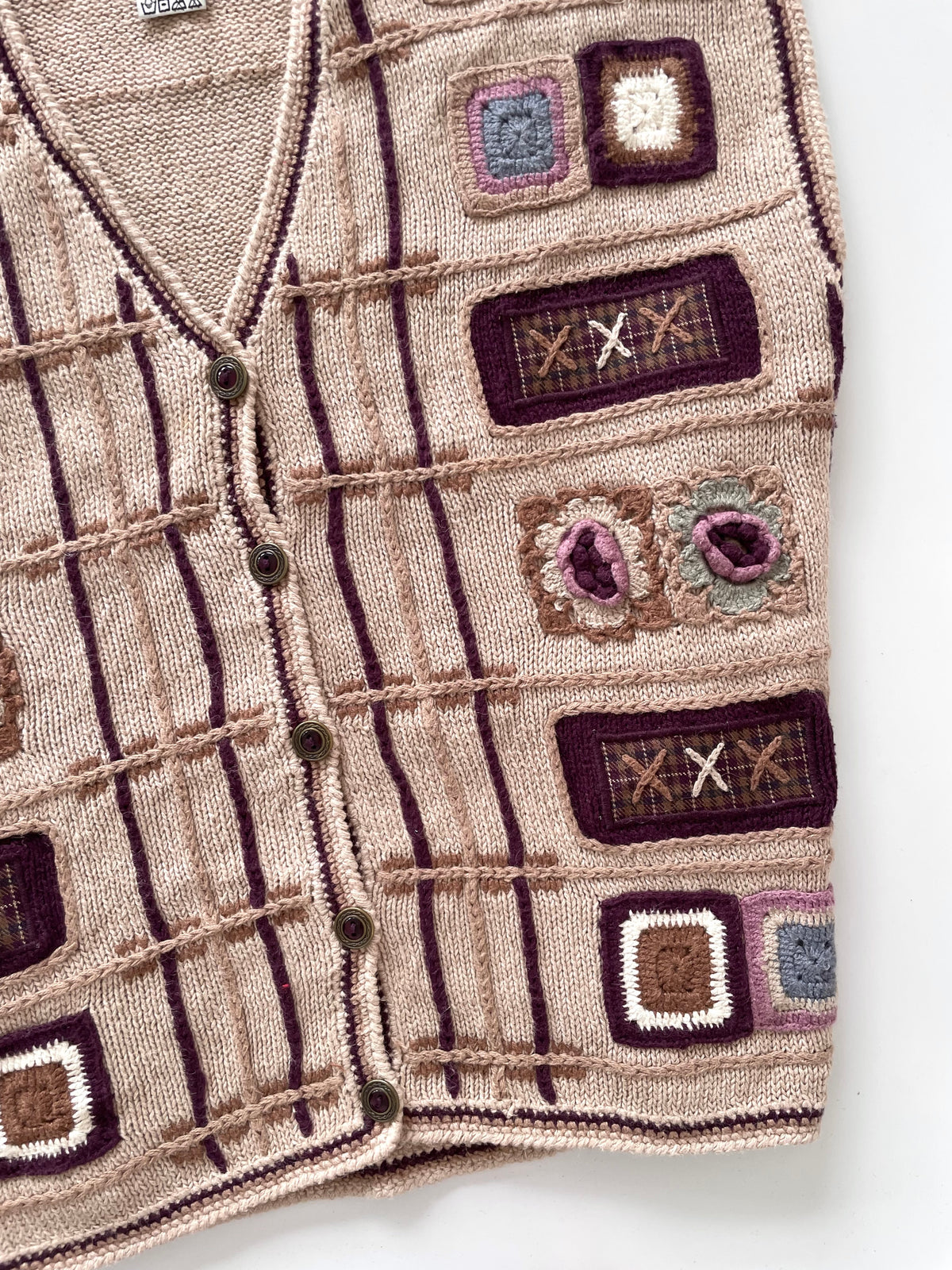 Koret Embroidered Crochet Vest Sweater-Bust 44