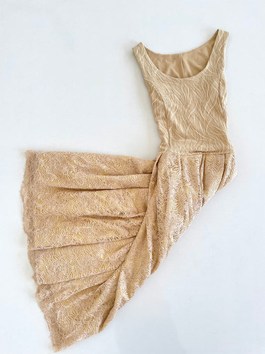 Vintage Beige Dress-Bust 32