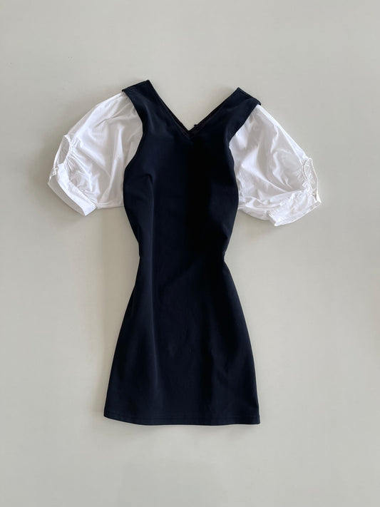 Korean Puffy Sleeve Dress-Bust 44 to 48