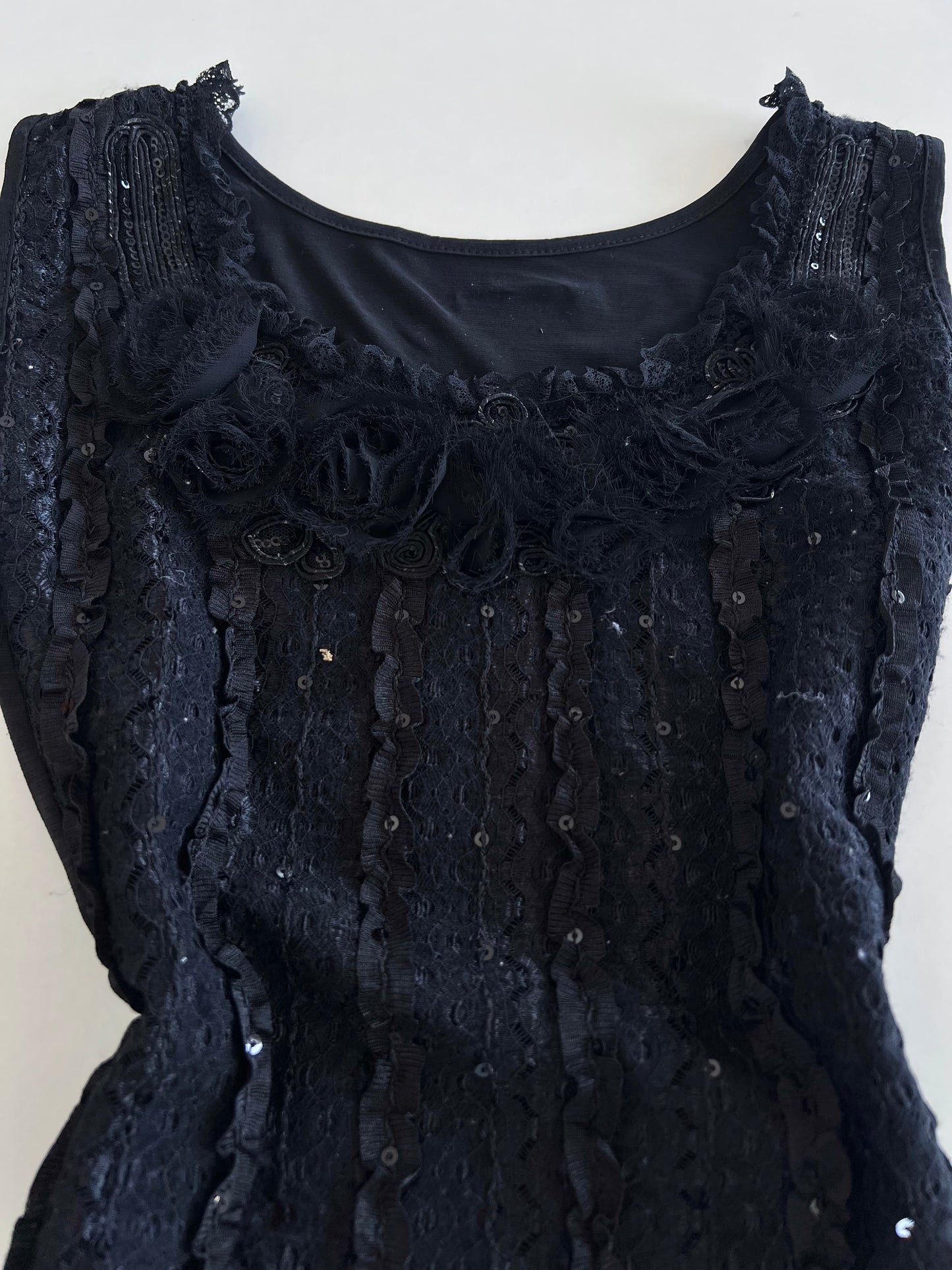 Ruffle & Sequin Vintage Top-Bust 36 to 38