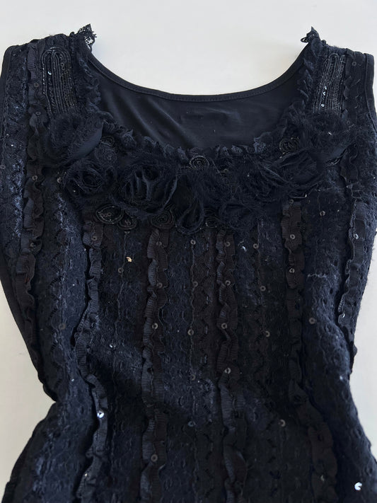 Ruffle & Sequin Vintage Top-Bust 36 to 38