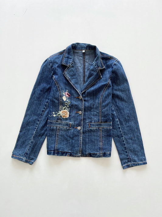 Embroidered Denim Jacket-Bust 40