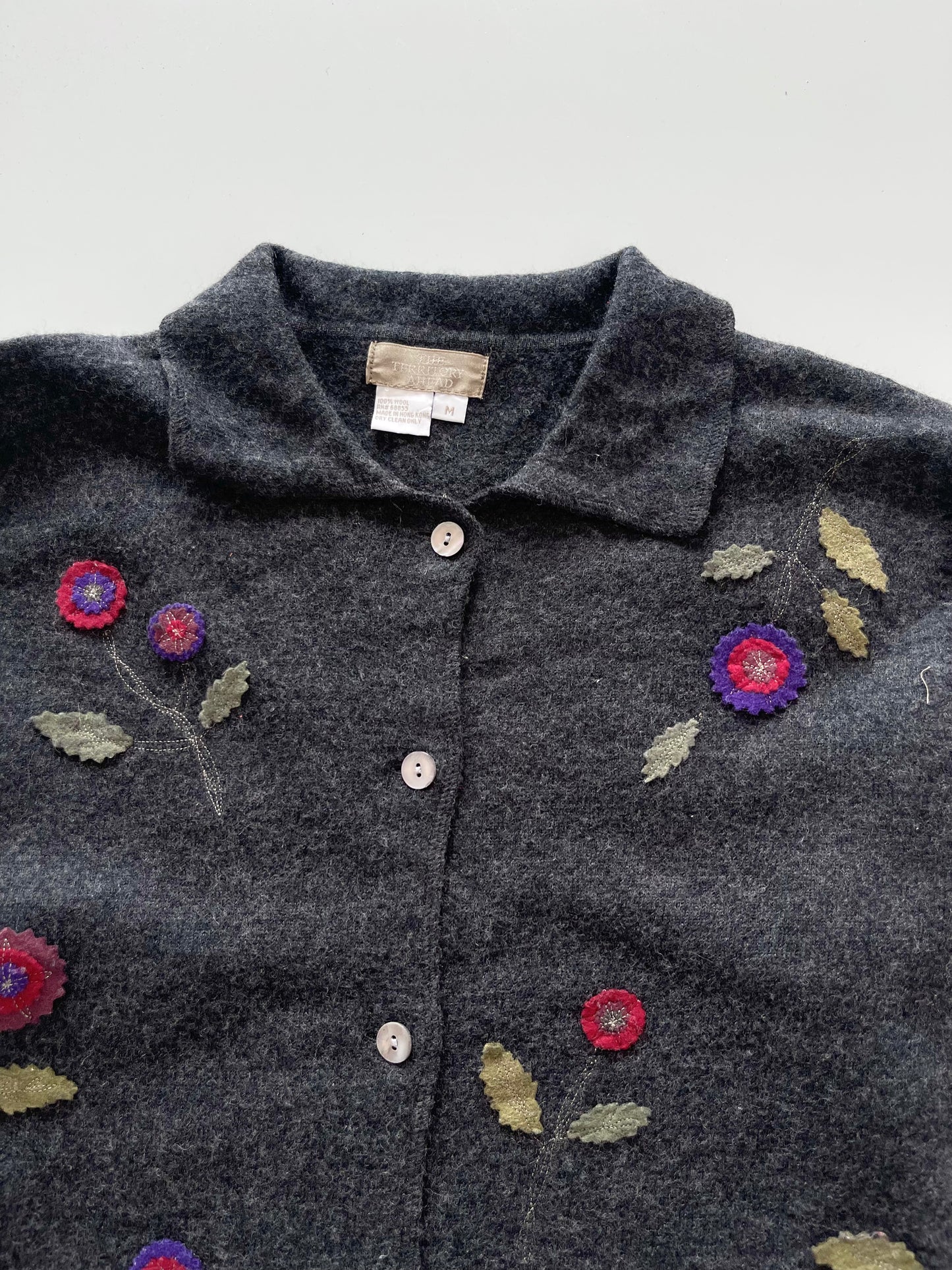 The Territory Ahead 100% Wool Embroidered Cardigan-Bust 42