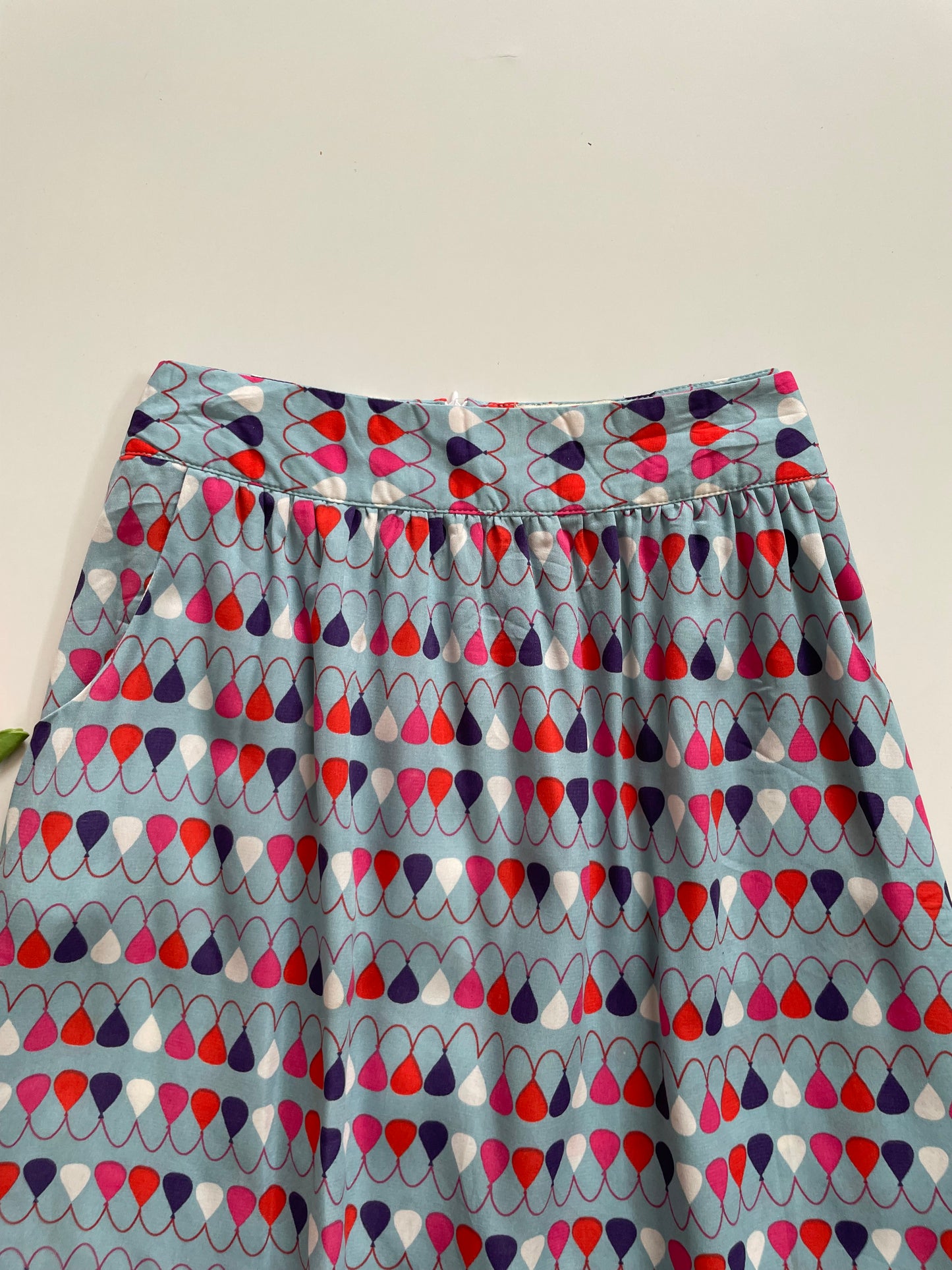 FERVOUR BABY BLUE PRINTED SKIRT - WAIST 34