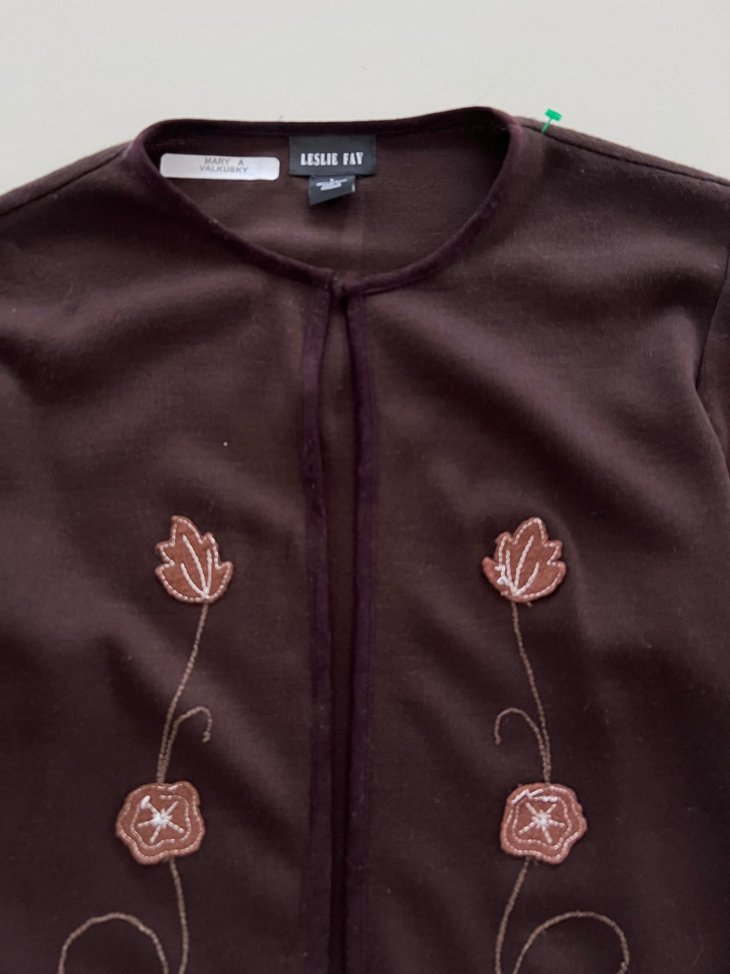 Leslie Fay Embroidered Shrug -Bust 46