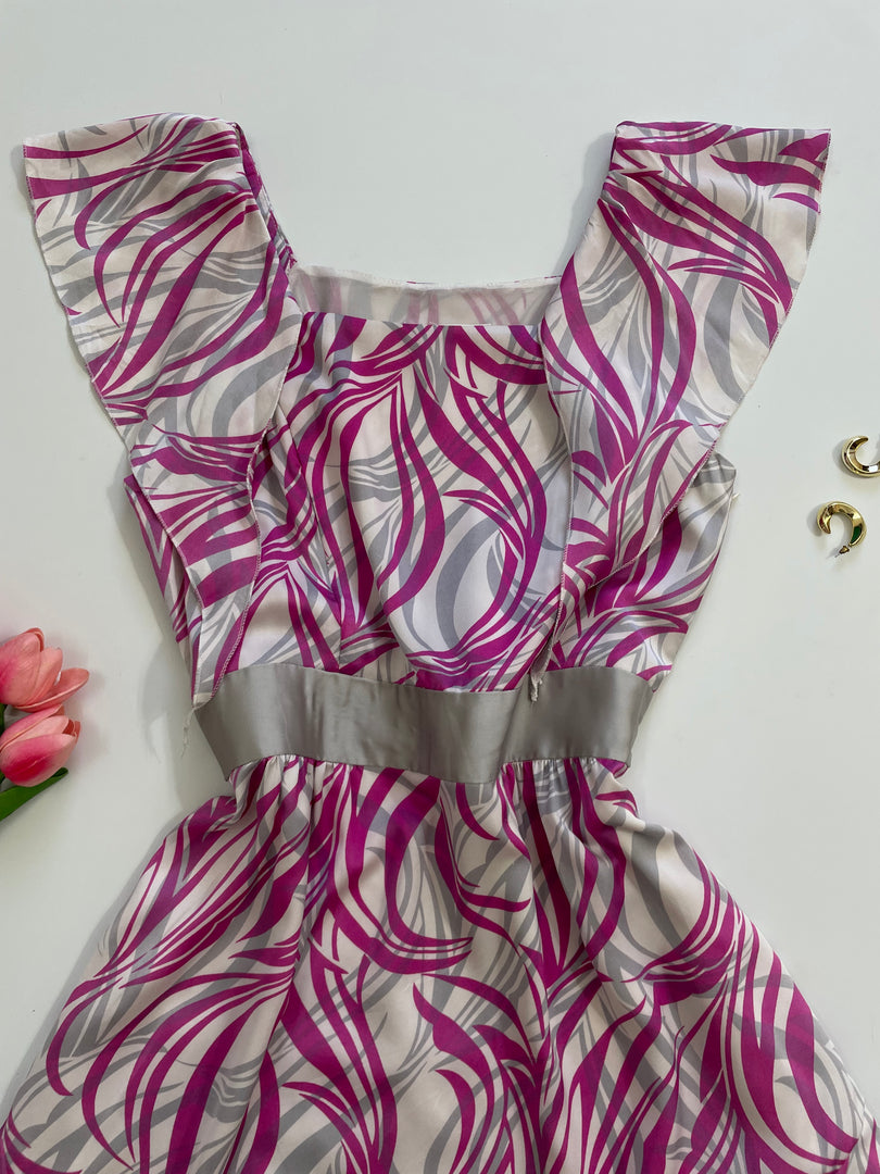 Sharinio Satin Ruffles Dress-Bust 34