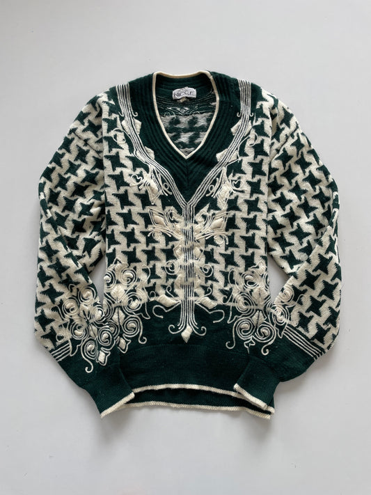 Monsieur Nicole Vintage Embroidered Sweater-Bust 44