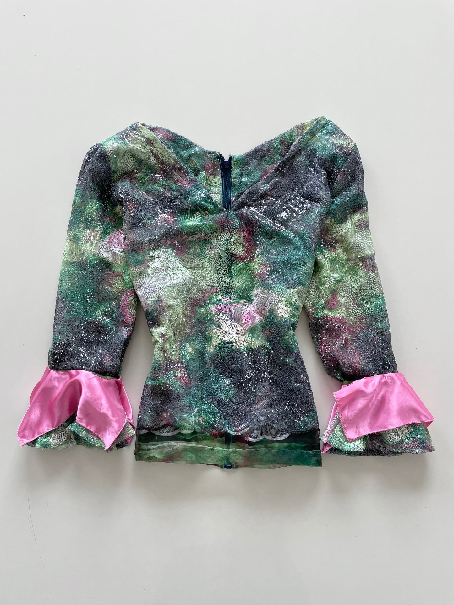 Sequin Sheer Vintage Top-Bust 52