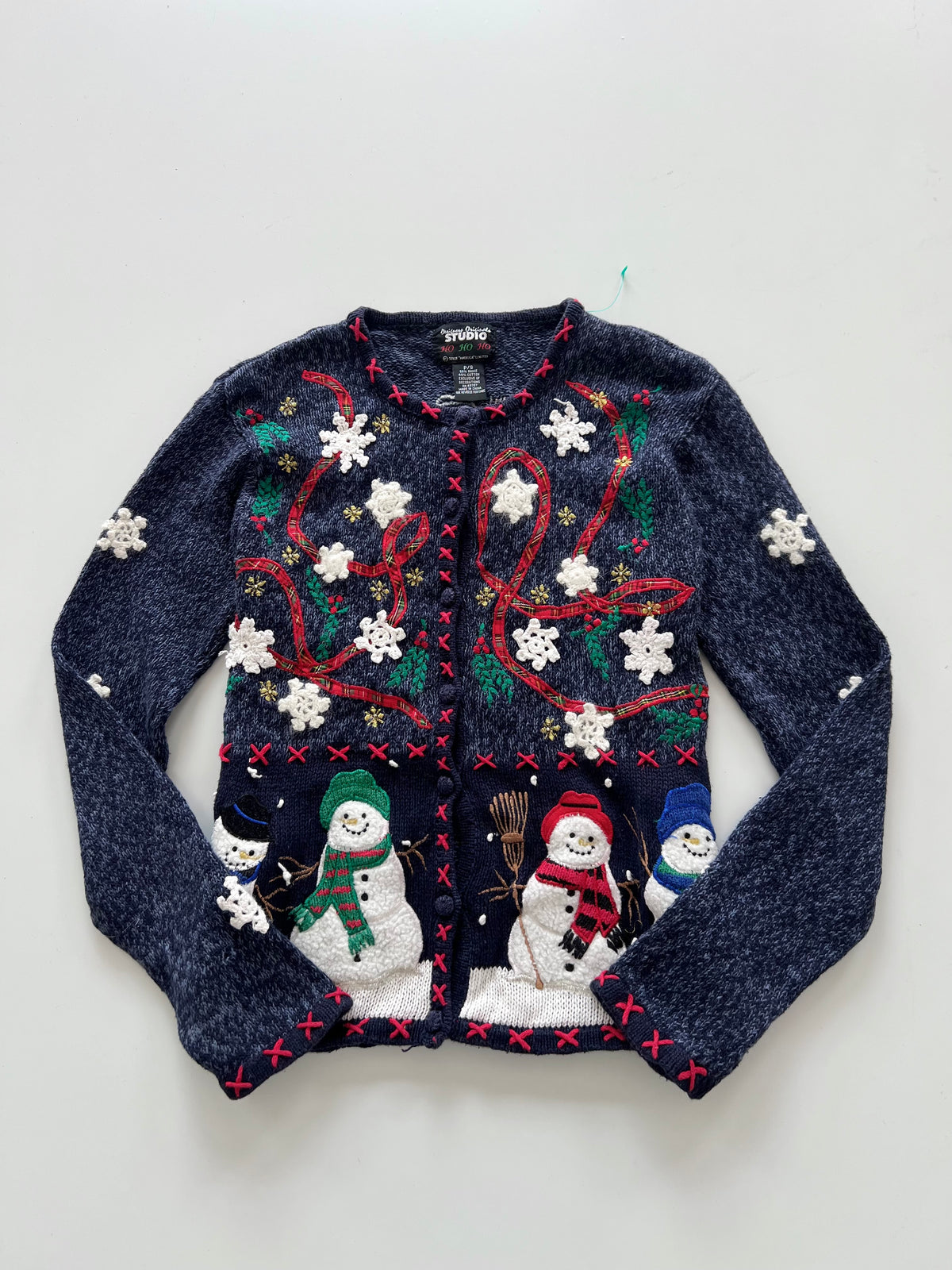 Studio Embroidered Christmas Sweater-Bust 36
