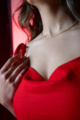 Cowl Neck Red Dress