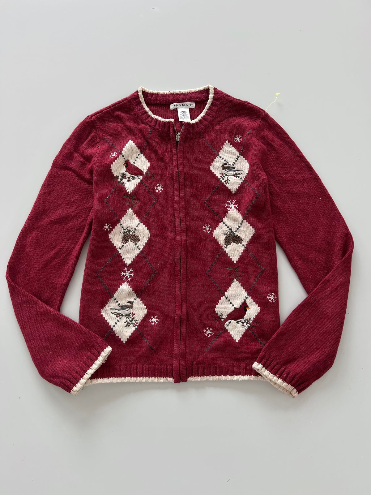 Hannah Embroidered Zip Up Sweater-Bust 42