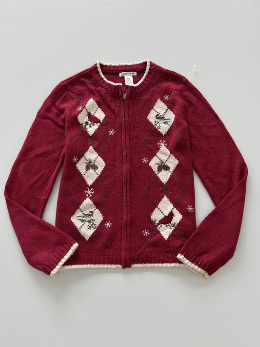 Hannah Embroidered Zip Up Sweater-Bust 42