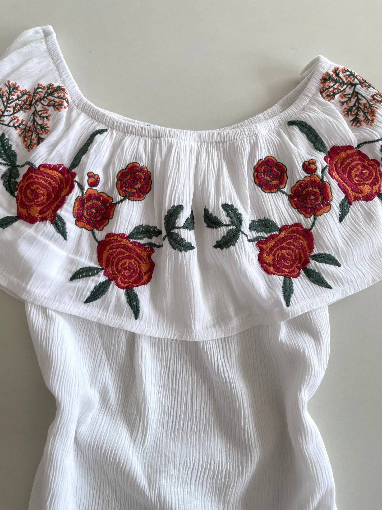 Embroidered Sheer Top-Bust 36 to 38