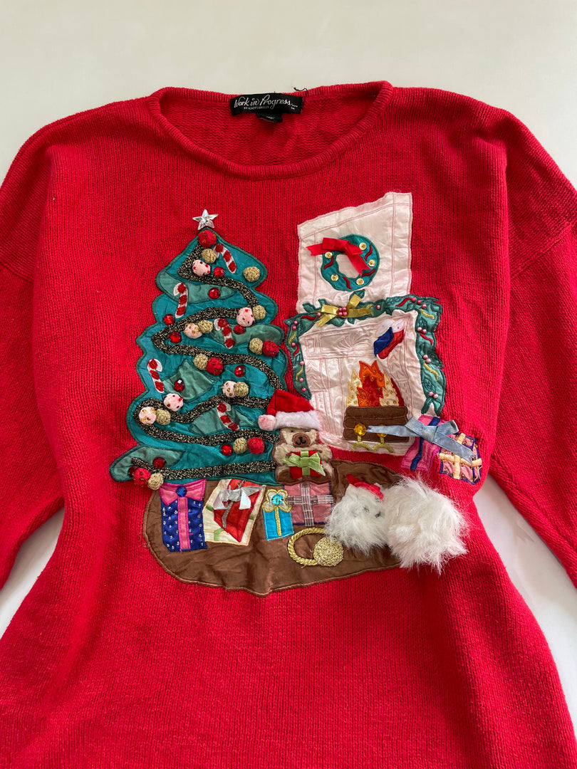 Embroidered Christmas Sweater-Bust 48