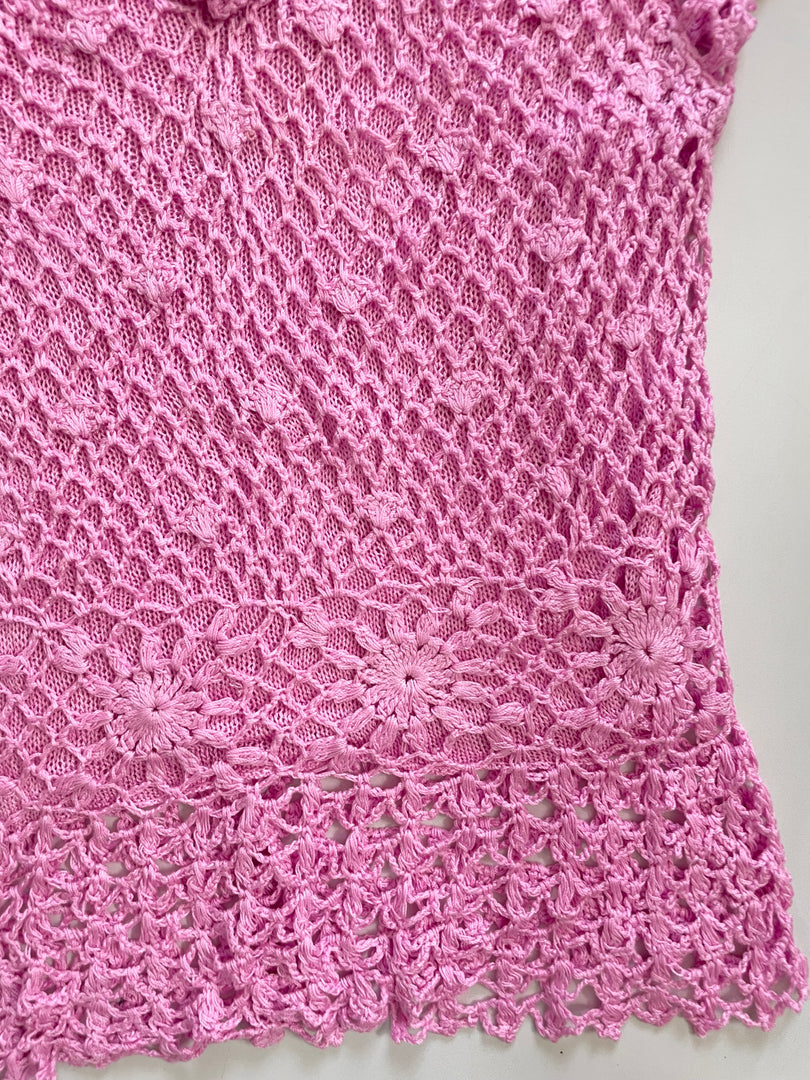 BUBBLEGUM PINK CROCHET TOP - BUST 32 TO 36