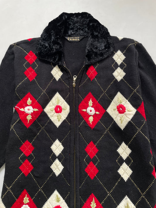 Vintage Embroidered Sweater-Bust 42