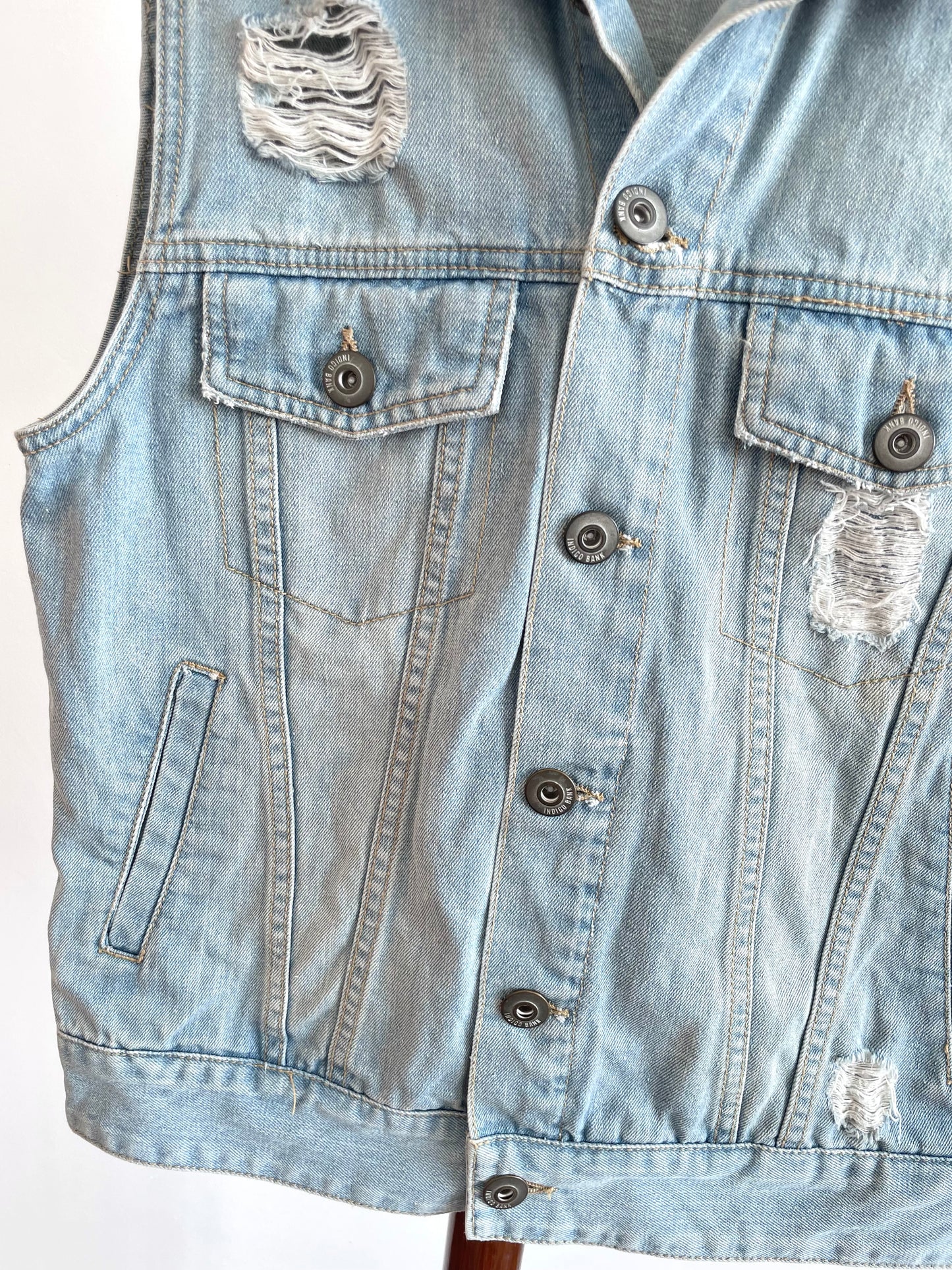 Indigo Bank Denim Vest-Bust 36