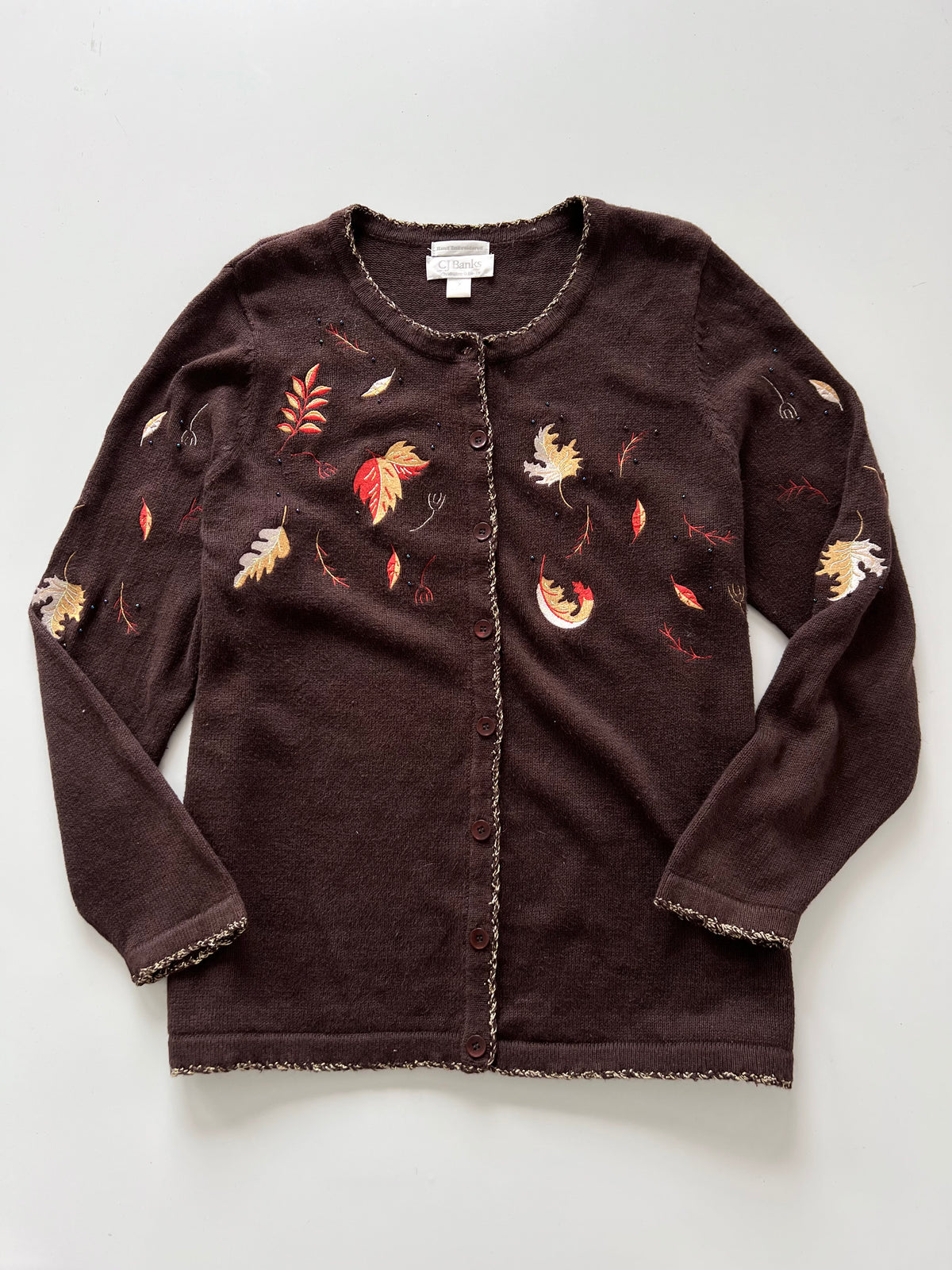 CJ Banks Embroidered Cardigan Sweater-Bust 48