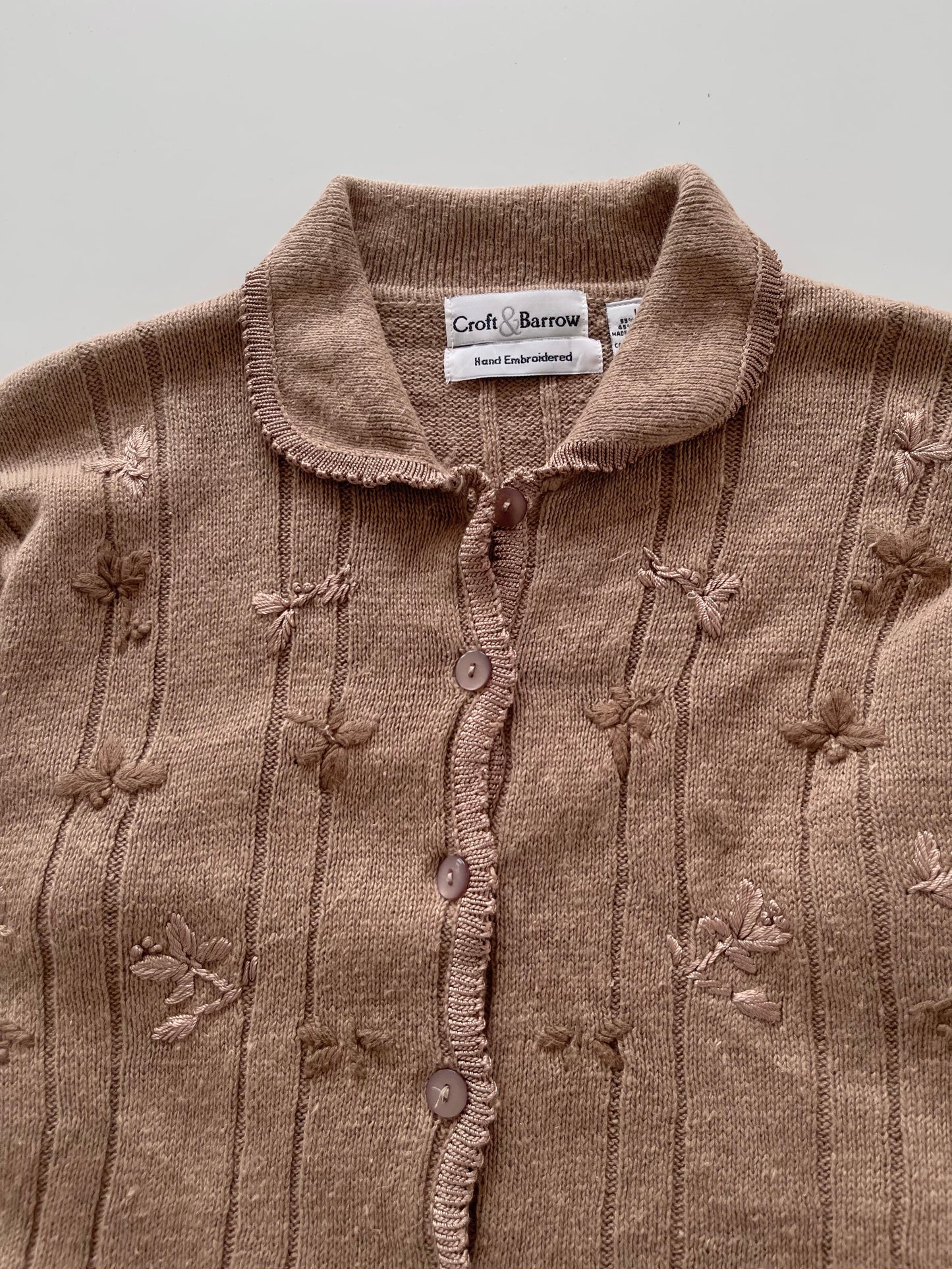 Croft&barrow Hand Embroidered Vintage Cardigan-Bust 44