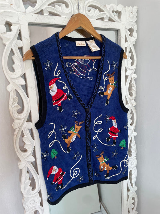 Bobbie Brooks Embroidered Christmas Sweater-Bust 38