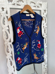 Bobbie Brooks Embroidered Christmas Sweater-Bust 38