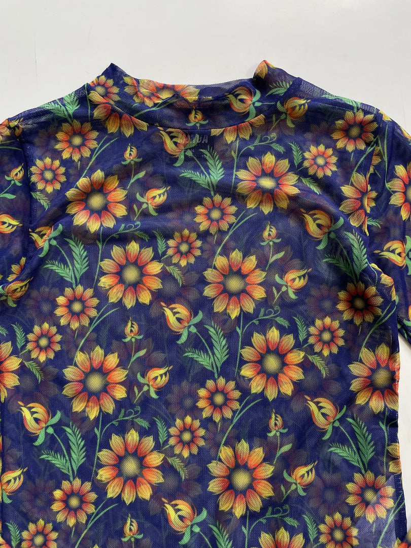 Floral Sheer Top-Bust 30 to 32