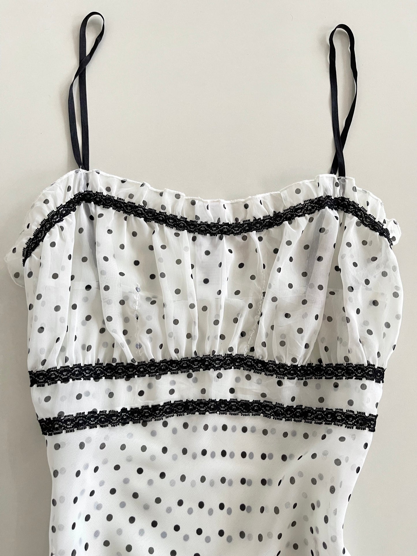 Polka Dot Sheer Slip Dress-Bust 36