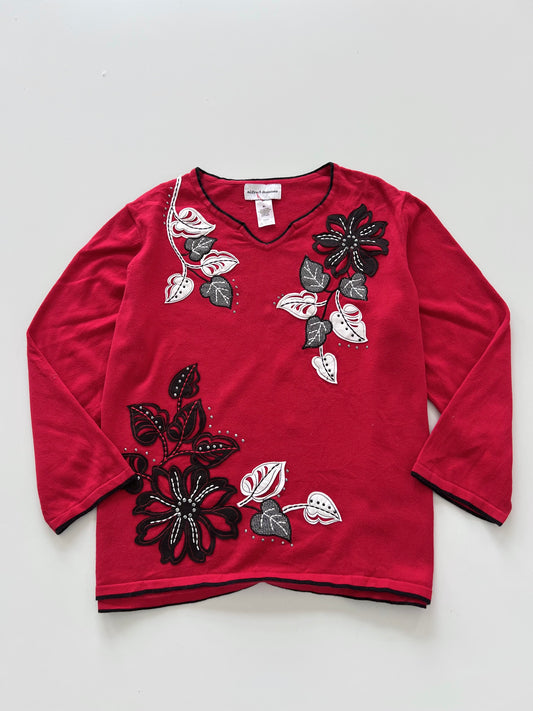 Alfred  Dunner Embroidered Sweater-Bust 46